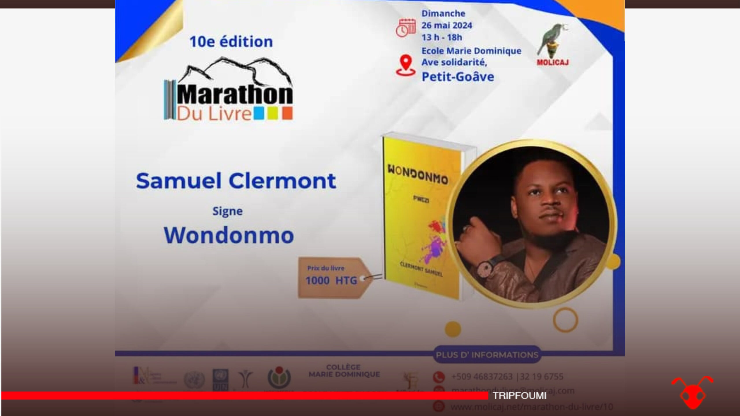 «Wondonmo» de Samuel Clermont à l'honneur à la dixième édition du Marathon du livre